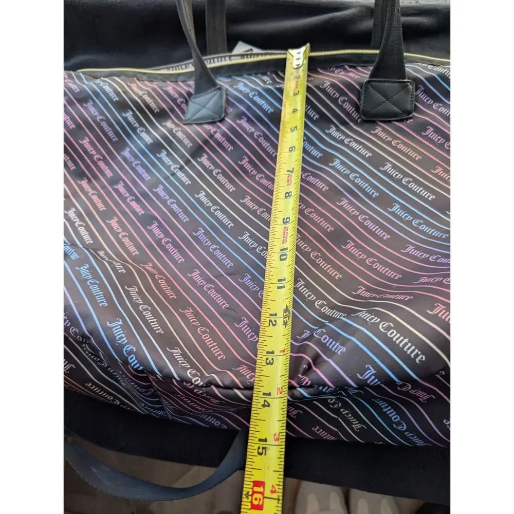Juicy Couture XL Weekender Bag Rainbow Diagonal Stripe 